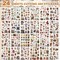 480 Pre-Cut Vintage Scrapbook Stickers (Beige) 9.2 x 6.5 x 0.2 inches